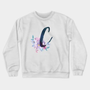 Floral Monogram C Pretty Lilac Bouquet Crewneck Sweatshirt